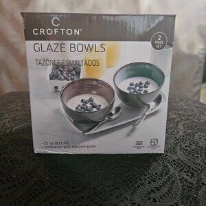 NIB Crofton Glaze Bowls (Set of 2) - Blue & Purple Interiors